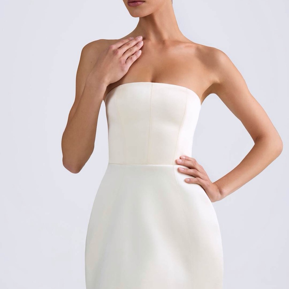Oh Polly Strapless White Mini Dress
